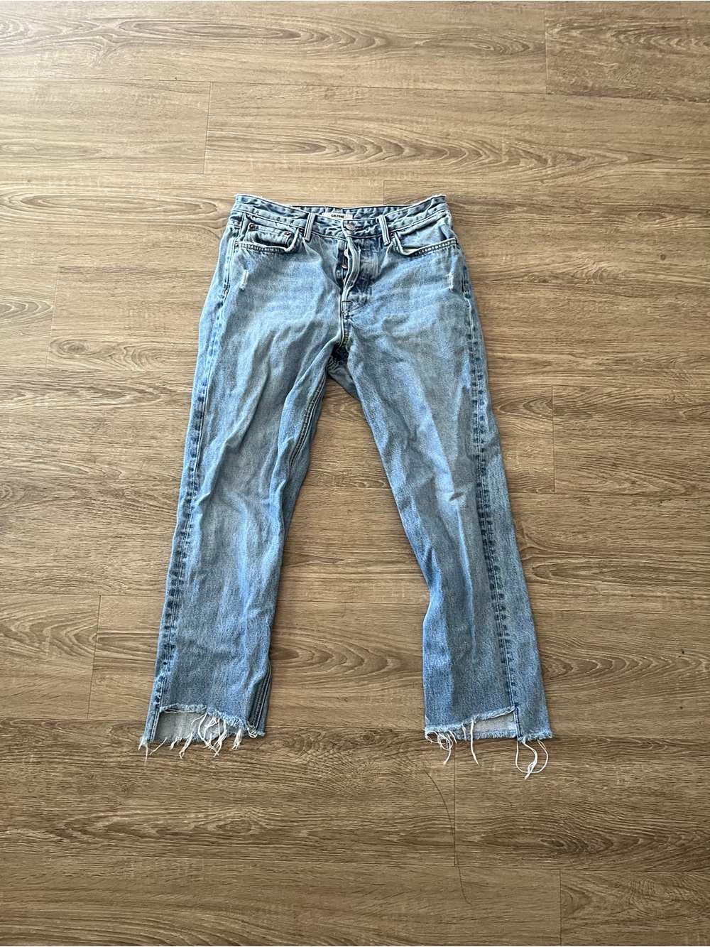 GRLFRND Helena Womens Size 28 Close To You Acid Wash Raw Hem Straight Jeans